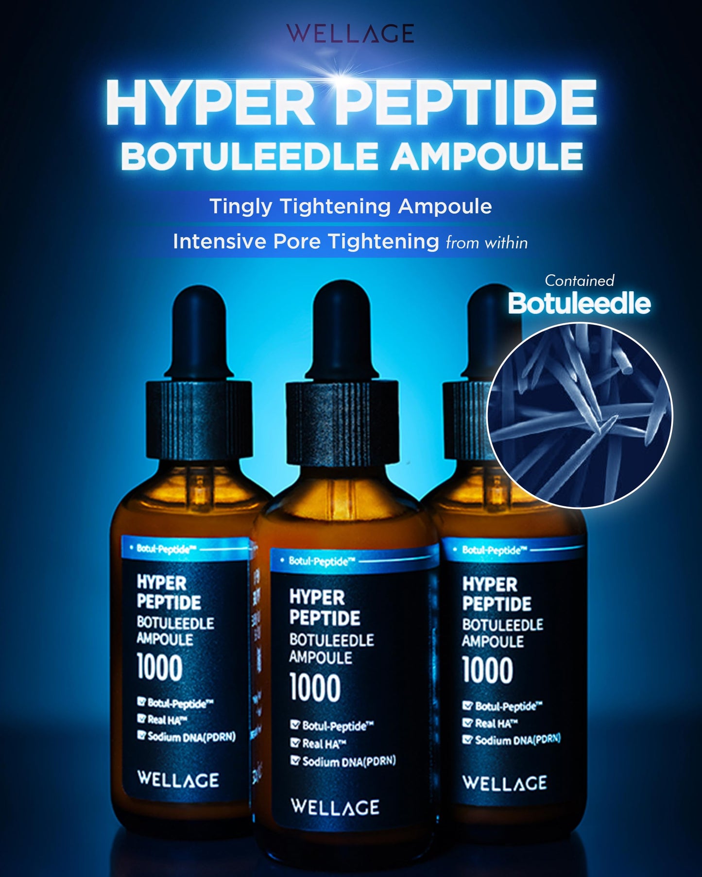 WELLAGE Hyper Peptide Botuleedle Ampoule 1.69 fl.oz + Bandage Cream 1.69 fl.oz