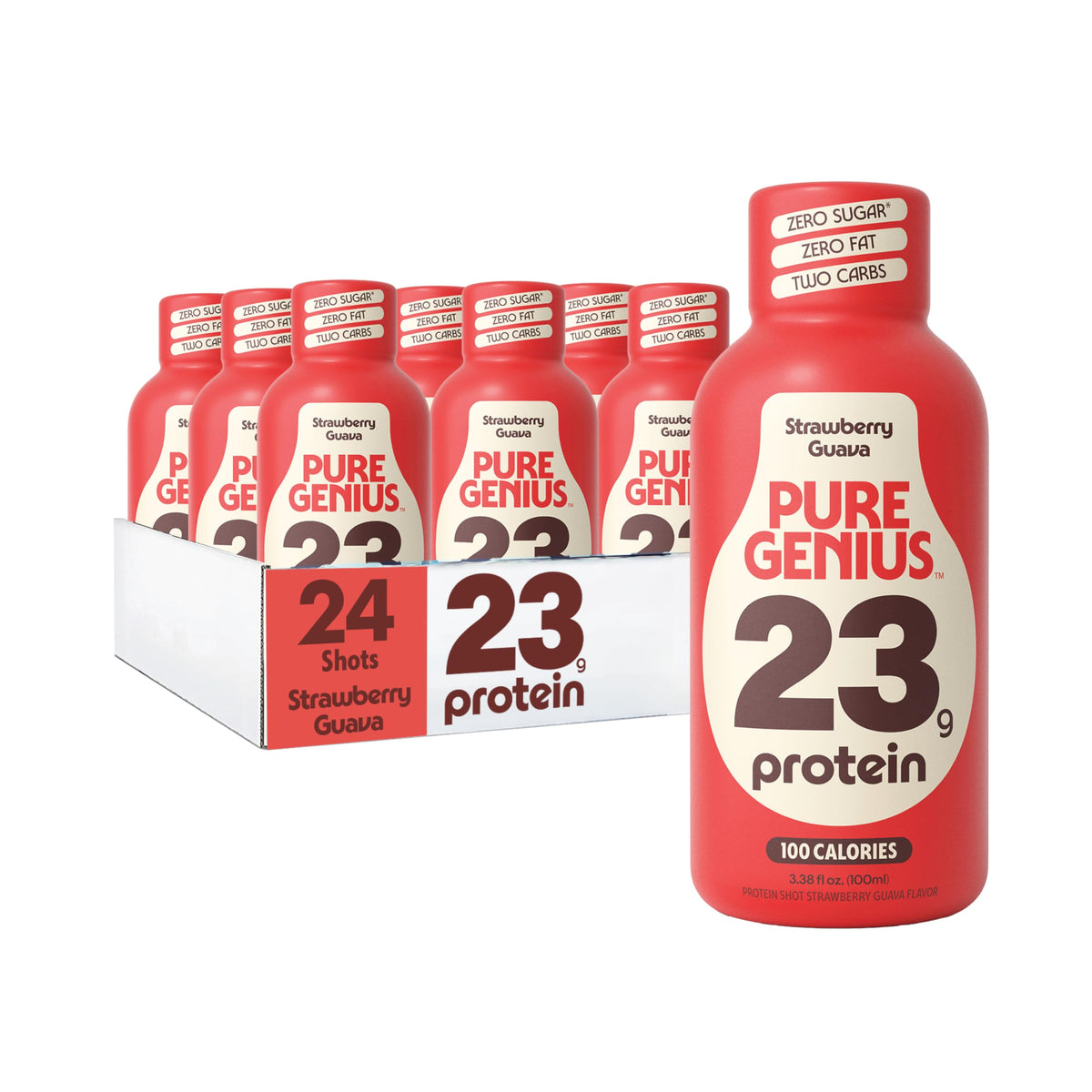 Pure Genius 23g Protein Shot | 100 Calories, No Sugar, No Fat | 12 Shots