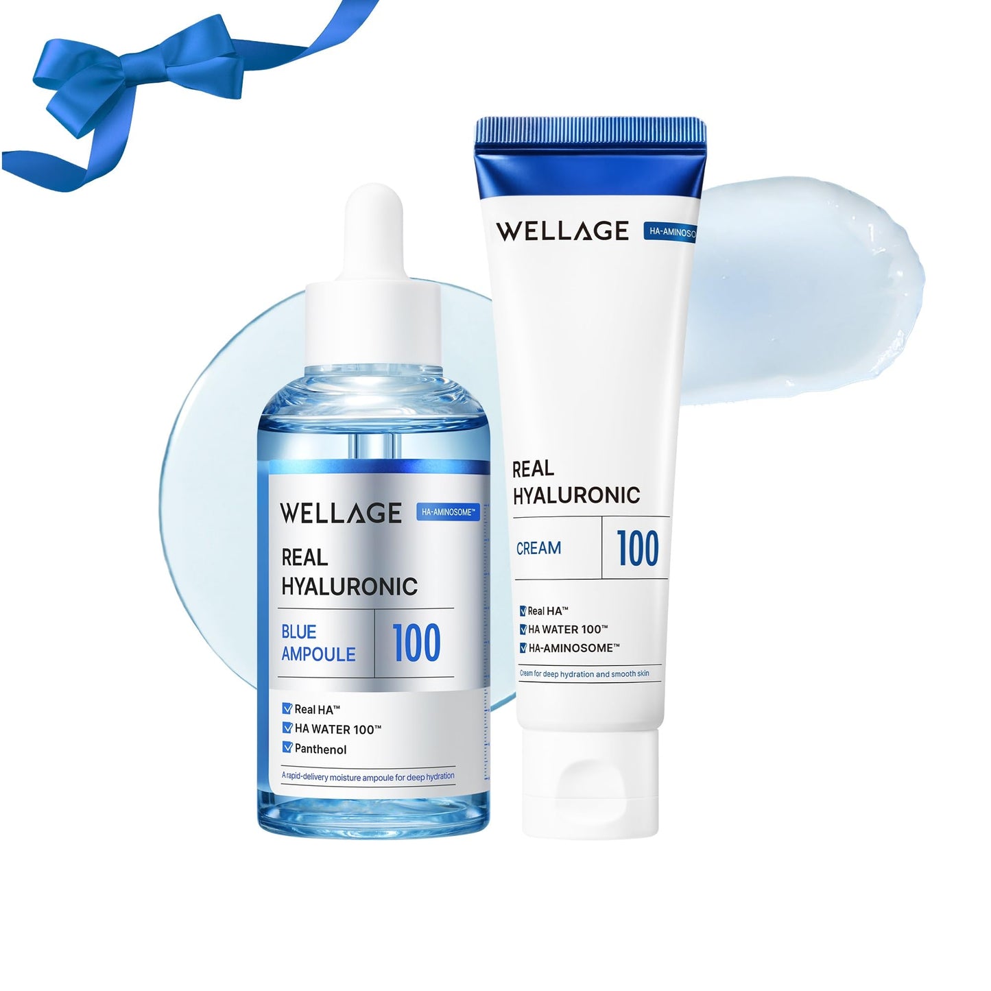Wellage Hyaluronic Blue Ampoule 100 2.54 fl.oz + Cream 2.7 fl.oz
