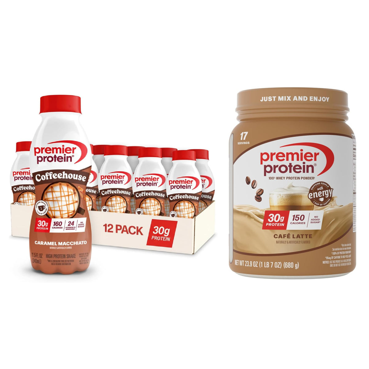 Premier Protein 30g High Protein Powder, 100% Whey, Chocolate, 29 Servings | No Added Sugar, Supports Muscle Health, Soy & Gluten-Free, 2.6 lb