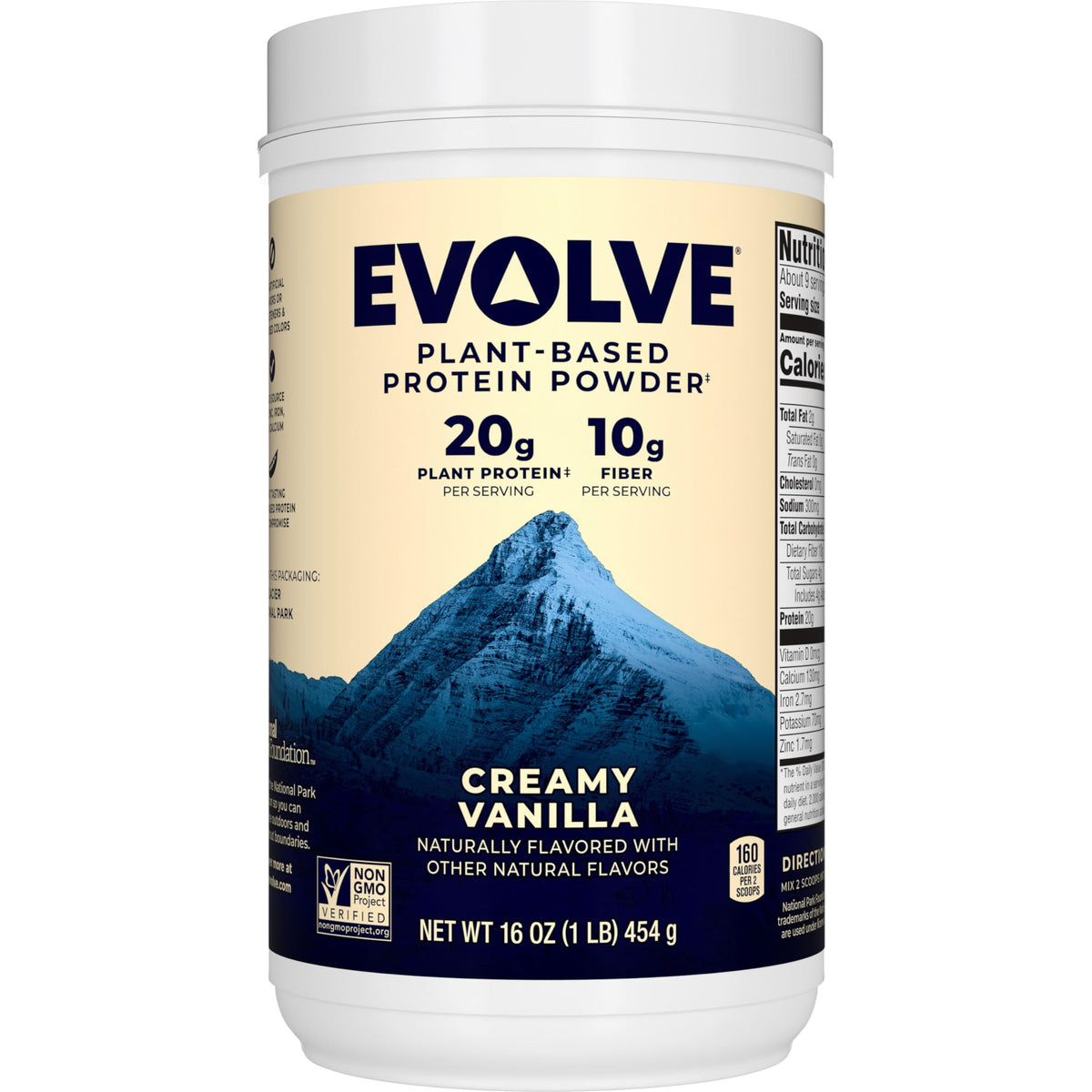 Evolve Protein Powder, Classic Chocolate, 20g Protein,10g Fiber, 1 Lb