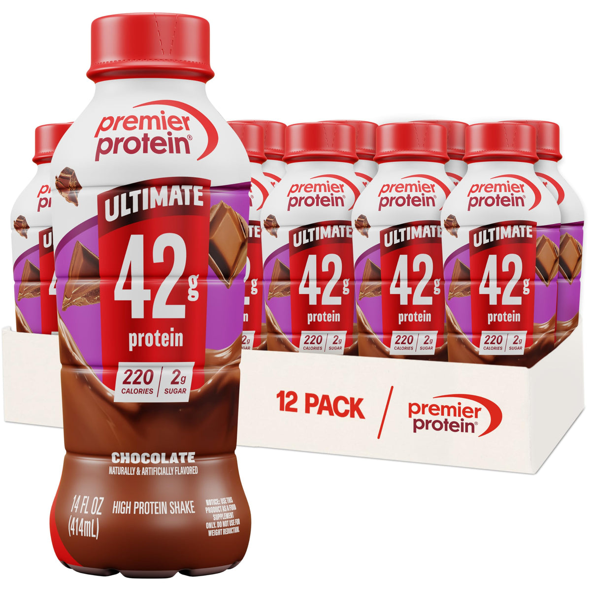 Premier Protein ULTIMATE 42g High Protein Shake, Vanilla, 12 Pack