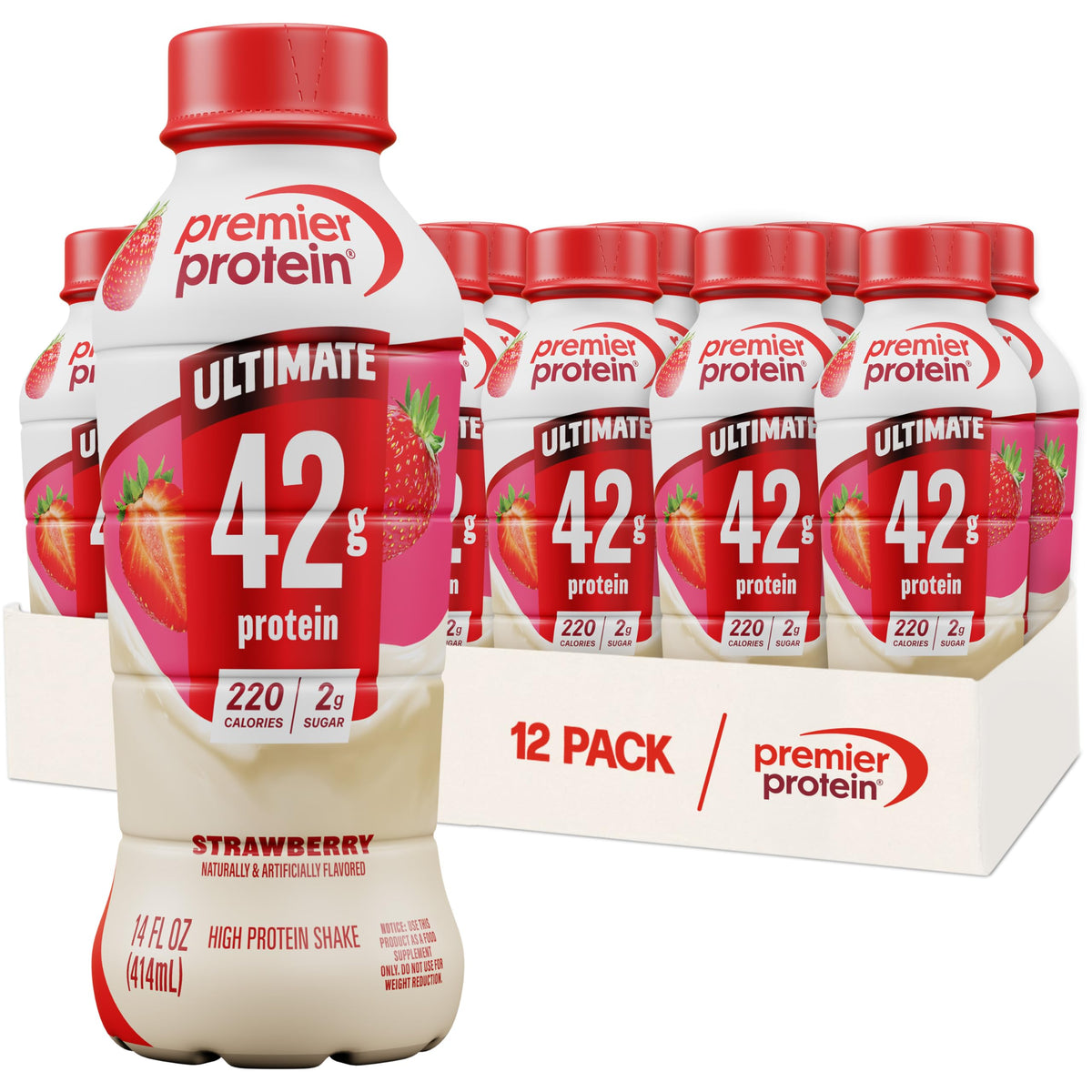 Premier Protein ULTIMATE 42g High Protein Shake, Vanilla, 12 Pack