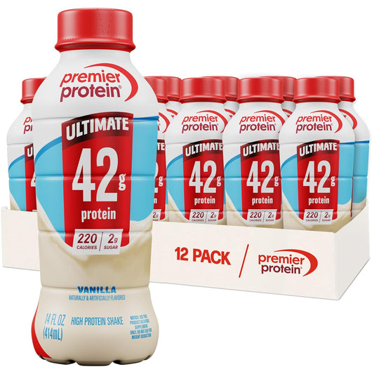 Premier Protein ULTIMATE 42g High Protein Shake, Vanilla, 12 Pack