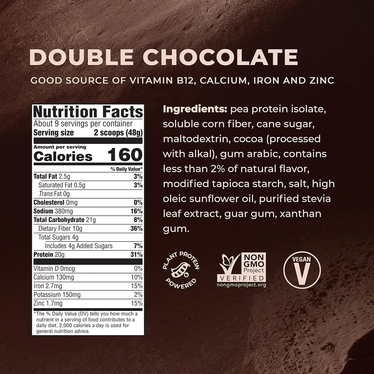 Evolve Protein Powder, Classic Chocolate, 20g Protein,10g Fiber, 1 Lb